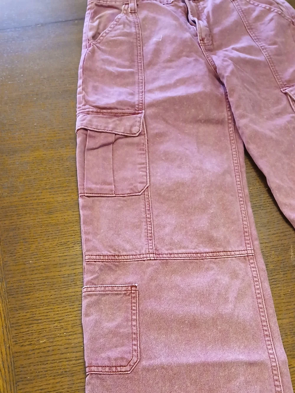 GAP Kids Relaxed Wide Leg Cargo Jeans in Dusty Rose